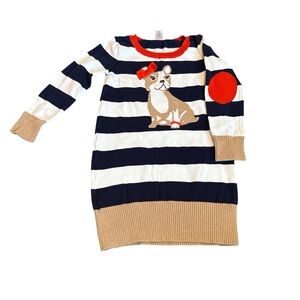 Gymboree Navy and White Striped Sweater Dress (8)